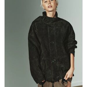 Elegant Black Suede Leather Jacket